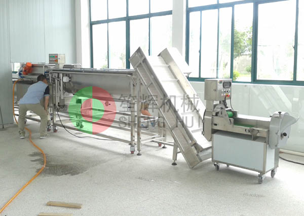 我公司為江蘇FR食品公司提供切菜、洗菜加工生產(chǎn)線