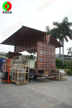 湖南經(jīng)銷定制的多套渦流洗菜機(jī)等設(shè)備專車發(fā)貨交付！